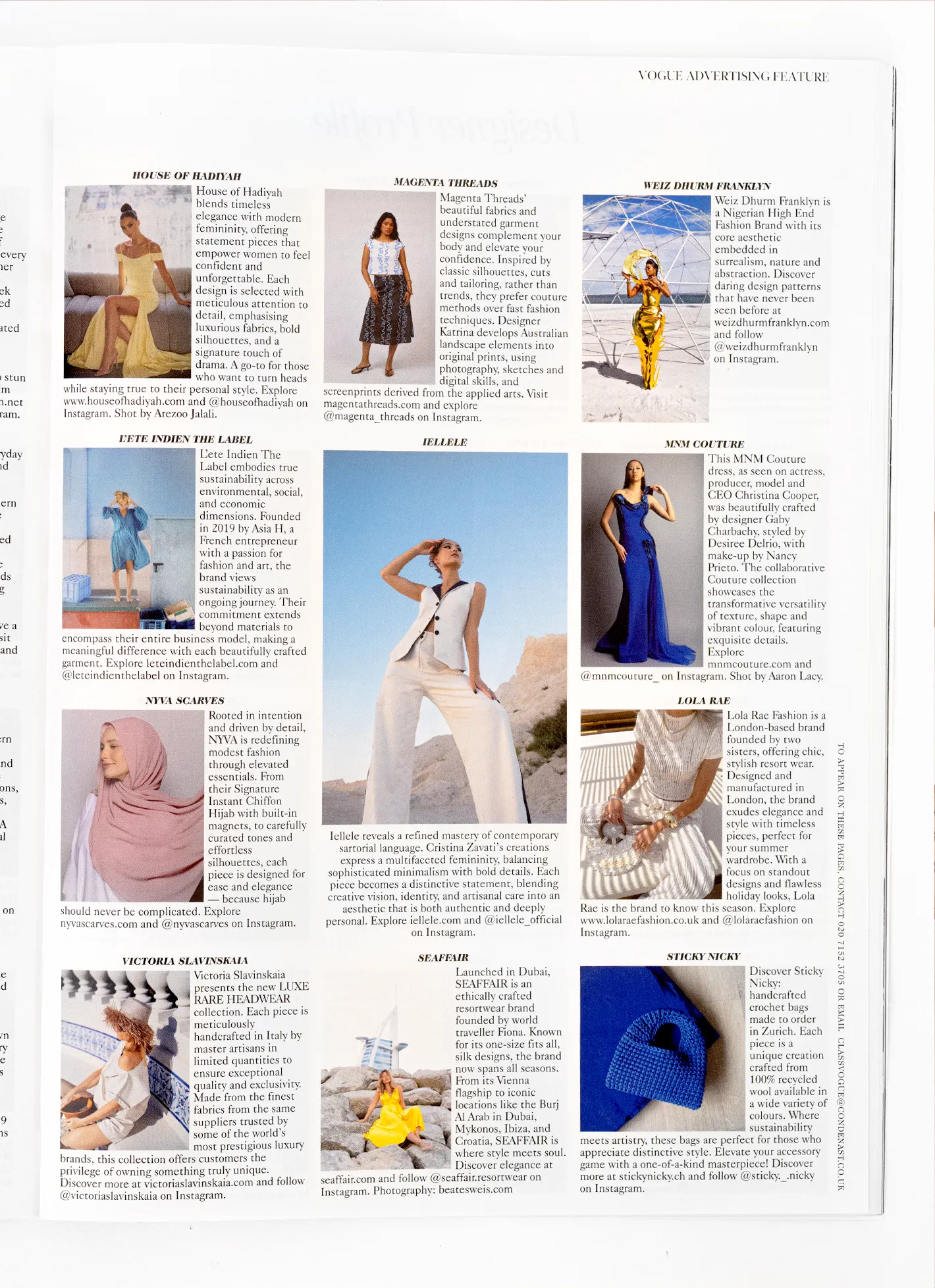 Peak Summer in British Vogue's Designer Profile